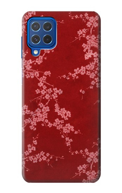 W3817 Motif de fleurs de cerisier floral rouge Etui Coque Housse et Flip Housse Cuir pour Samsung Galaxy M62