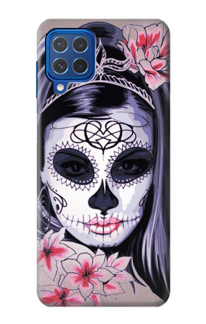 W3821 Sugar Skull Steampunk Fille Gothique Etui Coque Housse et Flip Housse Cuir pour Samsung Galaxy M62