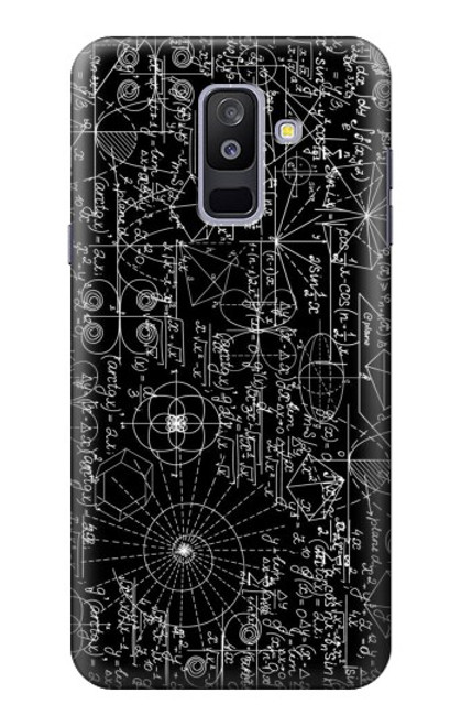 W3808 Tableau noir de mathématiques Etui Coque Housse et Flip Housse Cuir pour Samsung Galaxy A6+ (2018), J8 Plus 2018, A6 Plus 2018