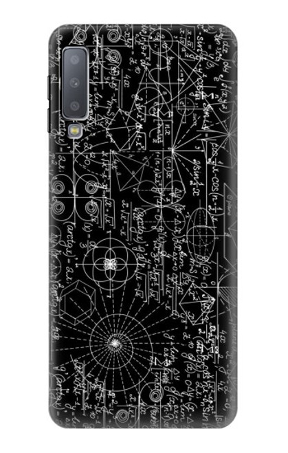 W3808 Tableau noir de mathématiques Etui Coque Housse et Flip Housse Cuir pour Samsung Galaxy A7 (2018)