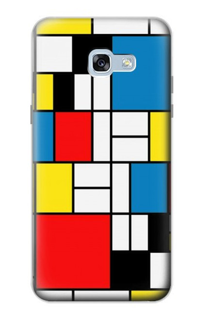 W3814 Composition de dessin au trait Piet Mondrian Etui Coque Housse et Flip Housse Cuir pour Samsung Galaxy A5 (2017)