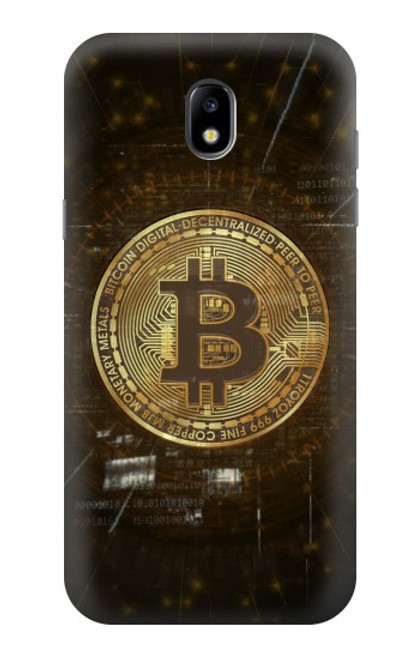 W3798 Crypto-monnaie Bitcoin Etui Coque Housse et Flip Housse Cuir pour Samsung Galaxy J5 (2017) EU Version