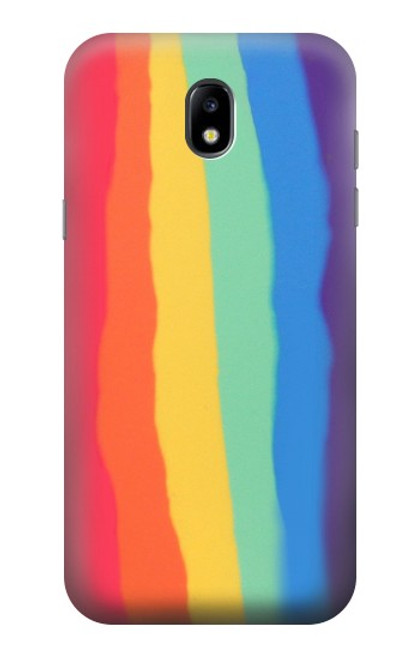 W3799 Arc-en-ciel aquarelle vertical mignon Etui Coque Housse et Flip Housse Cuir pour Samsung Galaxy J5 (2017) EU Version