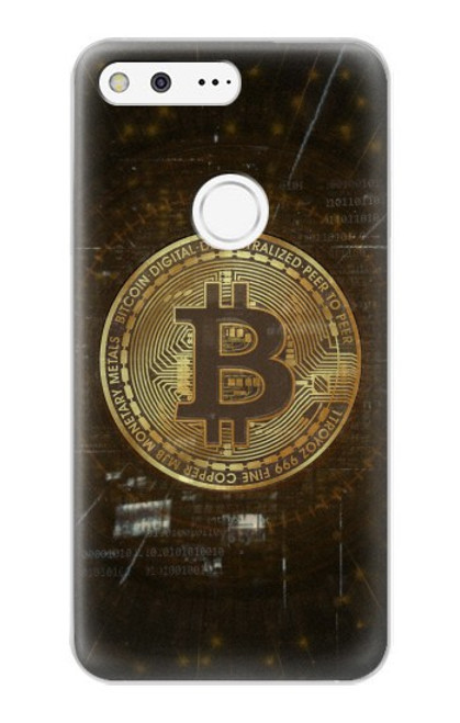 W3798 Crypto-monnaie Bitcoin Etui Coque Housse et Flip Housse Cuir pour Google Pixel XL