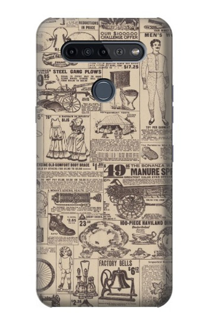 W3819 Papier Vintage rétro Etui Coque Housse et Flip Housse Cuir pour LG K51S