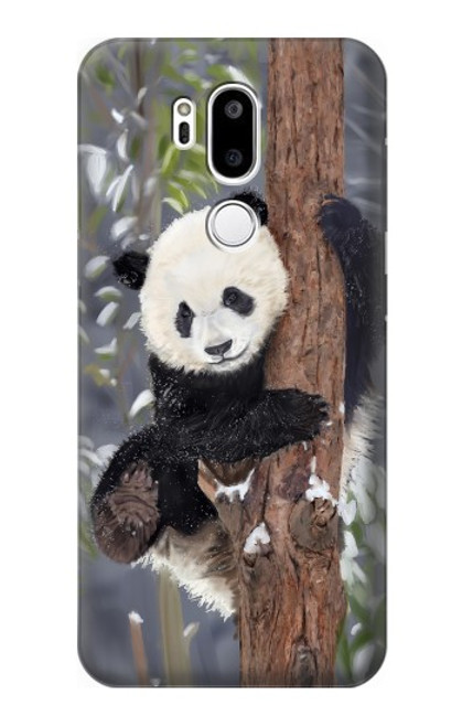 W3793 Peinture de neige mignon bébé panda Etui Coque Housse et Flip Housse Cuir pour LG G7 ThinQ