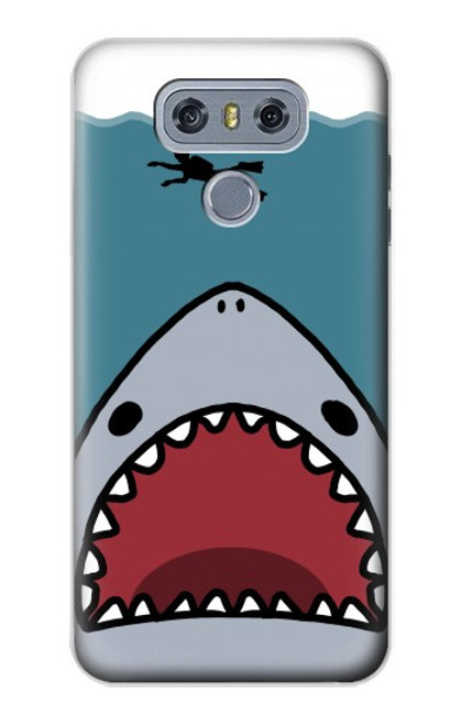 W3825 Plongée en mer de requin de dessin animé Etui Coque Housse et Flip Housse Cuir pour LG G6