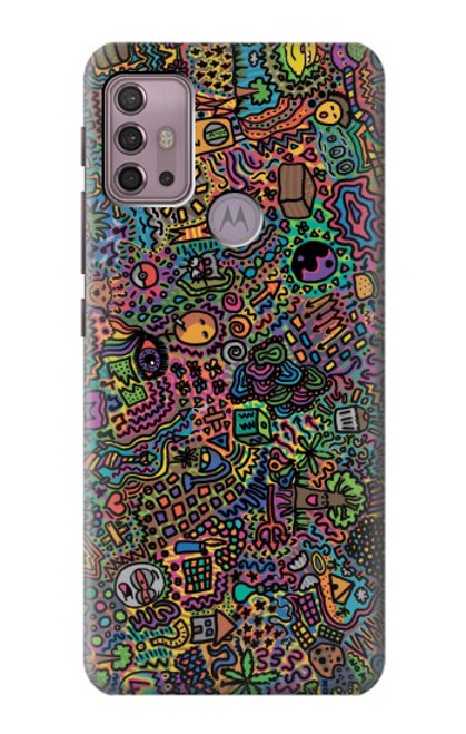 W3815 Art psychédélique Etui Coque Housse et Flip Housse Cuir pour Motorola Moto G30, G20, G10