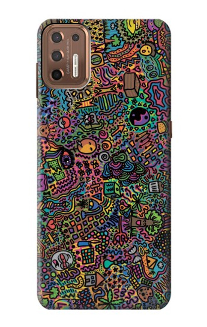 W3815 Art psychédélique Etui Coque Housse et Flip Housse Cuir pour Motorola Moto G9 Plus