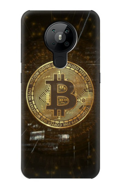 W3798 Crypto-monnaie Bitcoin Etui Coque Housse et Flip Housse Cuir pour Nokia 5.3