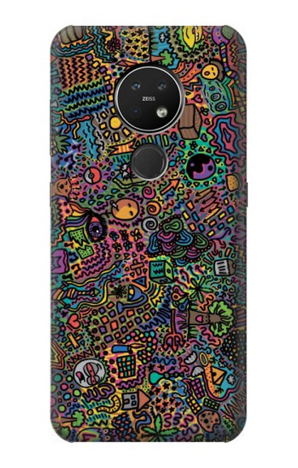 W3815 Art psychédélique Etui Coque Housse et Flip Housse Cuir pour Nokia 7.2