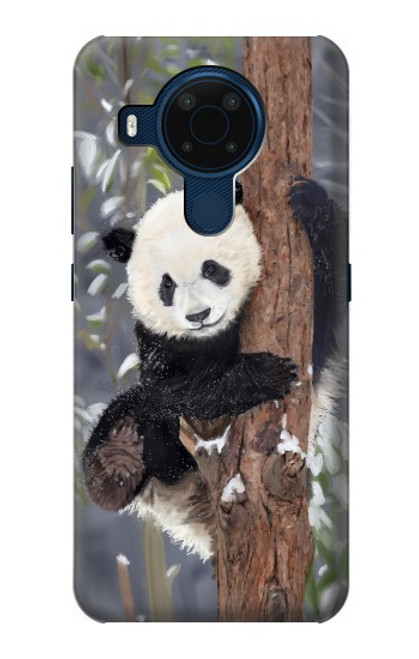 W3793 Peinture de neige mignon bébé panda Etui Coque Housse et Flip Housse Cuir pour Nokia 5.4