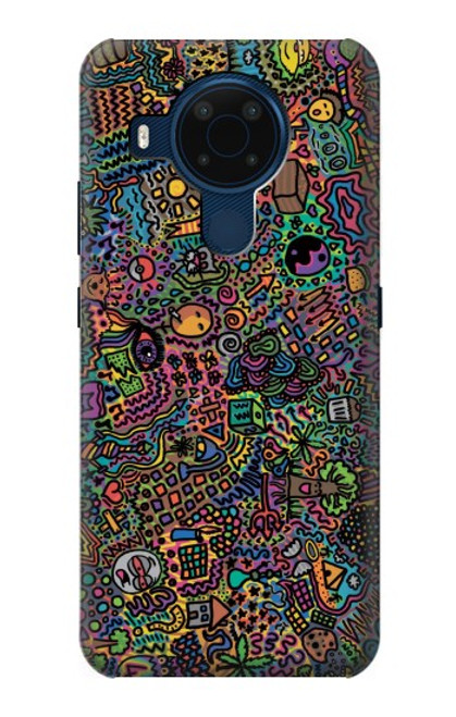 W3815 Art psychédélique Etui Coque Housse et Flip Housse Cuir pour Nokia 5.4