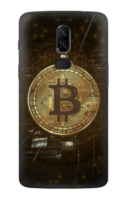 W3798 Crypto-monnaie Bitcoin Etui Coque Housse et Flip Housse Cuir pour OnePlus 6