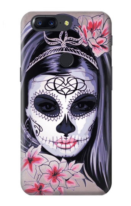 W3821 Sugar Skull Steampunk Fille Gothique Etui Coque Housse et Flip Housse Cuir pour OnePlus 5T