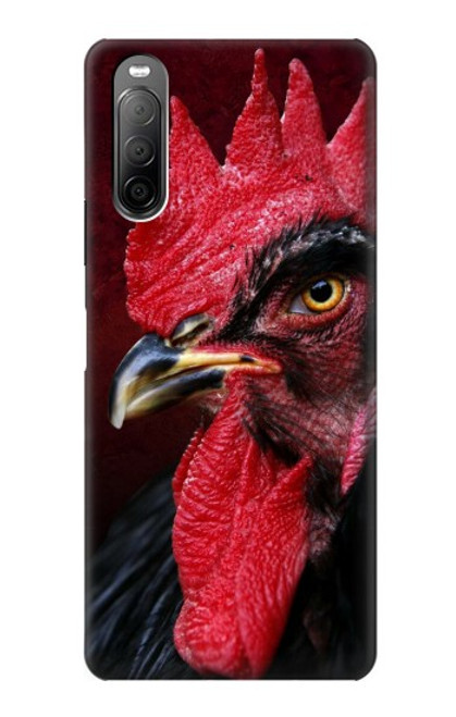 W3797 Poulet Coq Etui Coque Housse et Flip Housse Cuir pour Sony Xperia 10 II