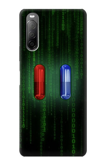 W3816 Comprimé Rouge Comprimé Bleu Capsule Etui Coque Housse et Flip Housse Cuir pour Sony Xperia 10 II