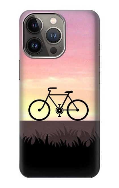 W3252 vélo Coucher de soleil Etui Coque Housse et Flip Housse Cuir pour iPhone 13 Pro