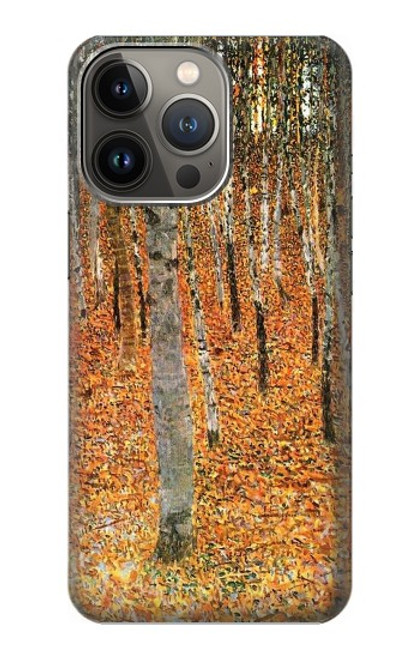 W3380 Gustav Klimt Bouleau Forêt Etui Coque Housse et Flip Housse Cuir pour iPhone 13 Pro