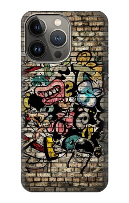 W3394 Graffiti mur Etui Coque Housse et Flip Housse Cuir pour iPhone 13 Pro