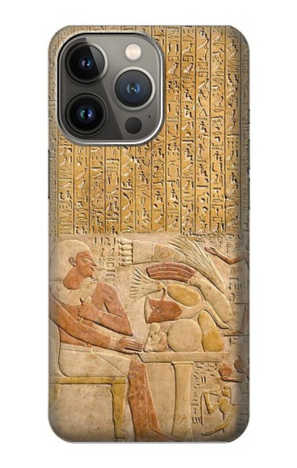 W3398 Egypte Stela Montouhotep Etui Coque Housse et Flip Housse Cuir pour iPhone 13 Pro