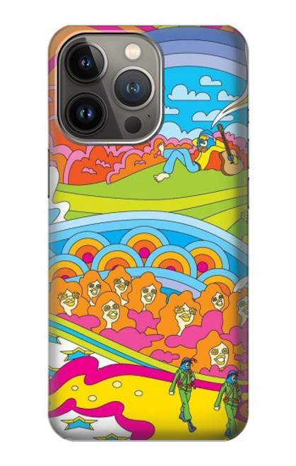 W3407 hippie Art Etui Coque Housse et Flip Housse Cuir pour iPhone 13 Pro