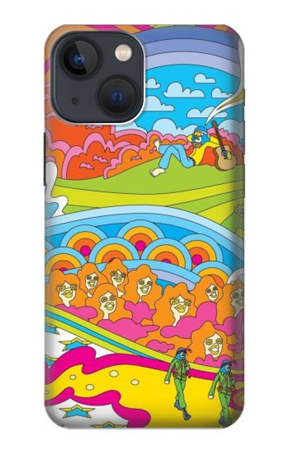 W3407 hippie Art Etui Coque Housse et Flip Housse Cuir pour iPhone 13 mini