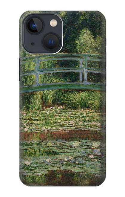 W3674 Claude Monet La passerelle japonaise et la piscine de nénuphars Etui Coque Housse et Flip Housse Cuir pour iPhone 13 mini