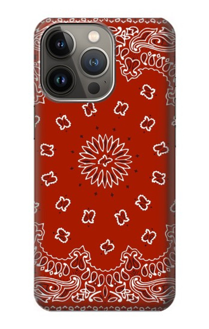 W3355 Motif Bandana Rouge Etui Coque Housse et Flip Housse Cuir pour iPhone 13 Pro Max