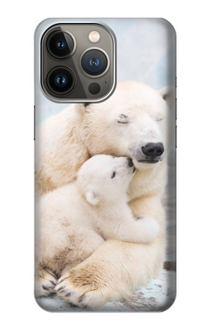 W3373 Famille d'ours polaire Etui Coque Housse et Flip Housse Cuir pour iPhone 13 Pro Max