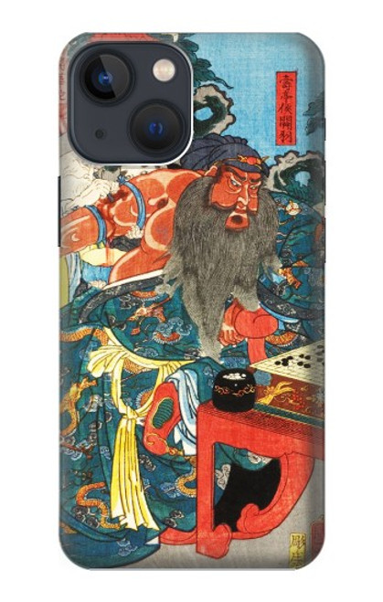 W1826 Utagawa Kuniyoshi Guan Yu Etui Coque Housse et Flip Housse Cuir pour iPhone 13