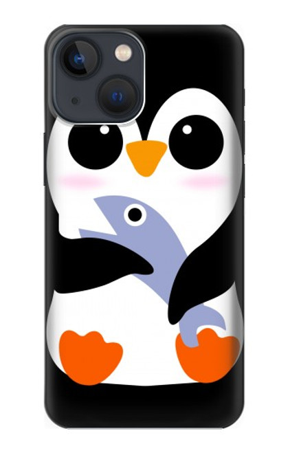 W2631 Mignon Bébé Pingouin Etui Coque Housse et Flip Housse Cuir pour iPhone 13