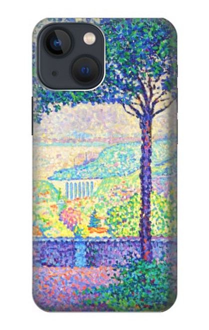 W3349 Paul Signac Terrasse de Meudon Etui Coque Housse et Flip Housse Cuir pour iPhone 13