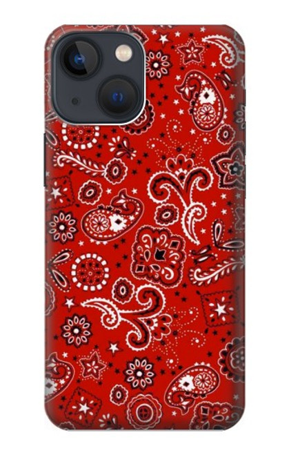 W3354 Rouge classique Bandana Etui Coque Housse et Flip Housse Cuir pour iPhone 13