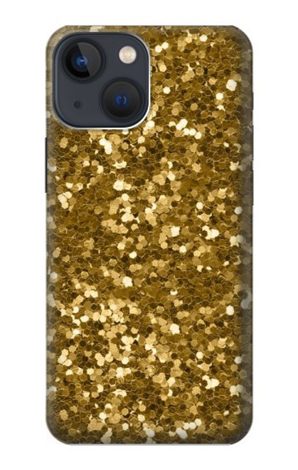 W3388 Imprimer or Glitter Graphic Etui Coque Housse et Flip Housse Cuir pour iPhone 13