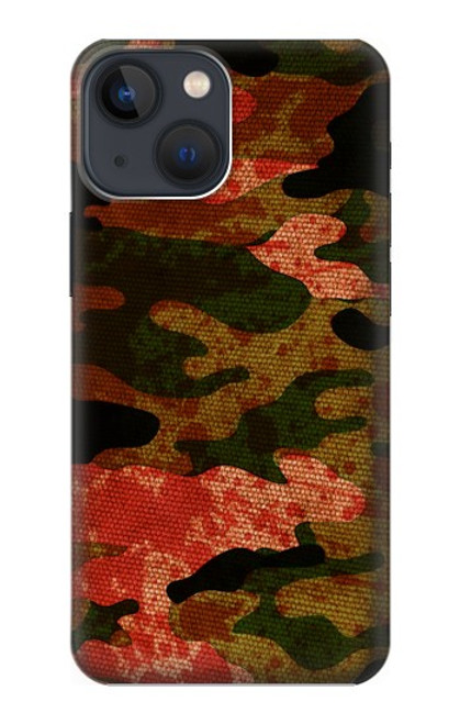 W3393 Camouflage sang Splatter Etui Coque Housse et Flip Housse Cuir pour iPhone 13