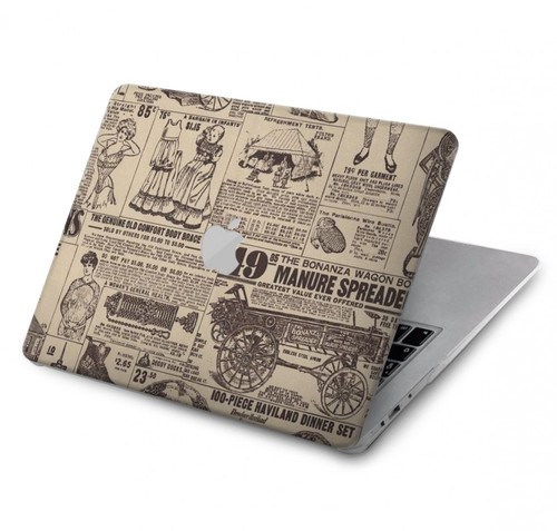 W3819 Papier Vintage rétro Etui Coque Housse pour MacBook Pro 13″ - A1706, A1708, A1989, A2159, A2289, A2251, A2338