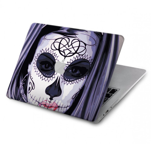 W3821 Sugar Skull Steampunk Fille Gothique Etui Coque Housse pour MacBook Pro 13″ - A1706, A1708, A1989, A2159, A2289, A2251, A2338