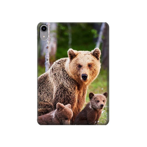 W3558 Famille d'ours Tablet Etui Coque Housse pour iPad mini 6, iPad mini (2021)