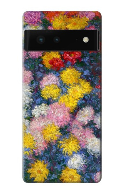 W3342 Claude Monet Chrysanthèmes Etui Coque Housse et Flip Housse Cuir pour Google Pixel 6