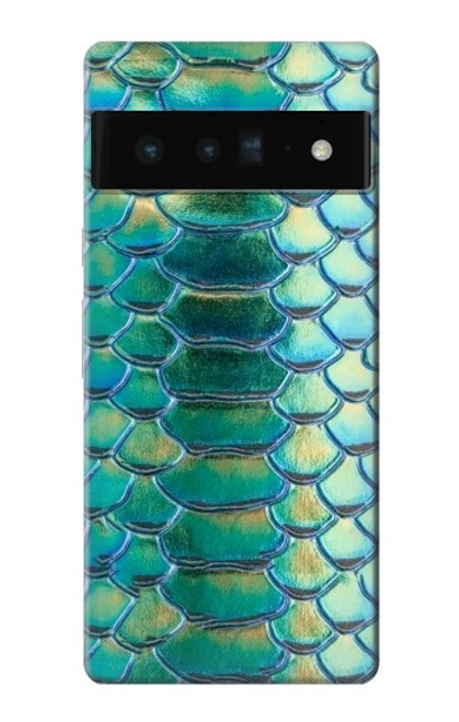 W3414 Vert Serpent Échelle graphique Imprimer Etui Coque Housse et Flip Housse Cuir pour Google Pixel 6 Pro