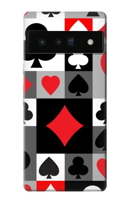 W3463 Costume Poker Carte Etui Coque Housse et Flip Housse Cuir pour Google Pixel 6 Pro