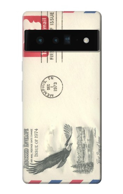 W3551 Art de l'millésimé de la poste enveloppe aérienne Etui Coque Housse et Flip Housse Cuir pour Google Pixel 6 Pro