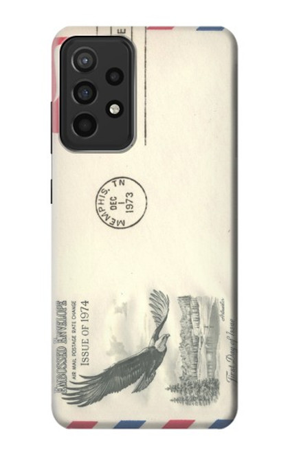 W3551 Art de l'millésimé de la poste enveloppe aérienne Etui Coque Housse et Flip Housse Cuir pour Samsung Galaxy A52s 5G