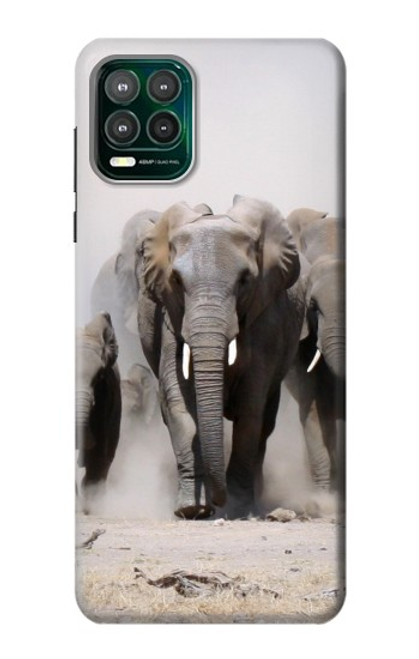 W3142 éléphant d'Afrique Etui Coque Housse et Flip Housse Cuir pour Motorola Moto G Stylus 5G