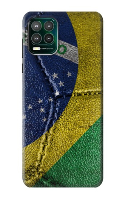 W3297 Brésil Drapeau graphique Football Millésime Etui Coque Housse et Flip Housse Cuir pour Motorola Moto G Stylus 5G