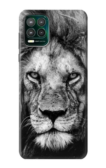 W3372 Lion Visage Etui Coque Housse et Flip Housse Cuir pour Motorola Moto G Stylus 5G