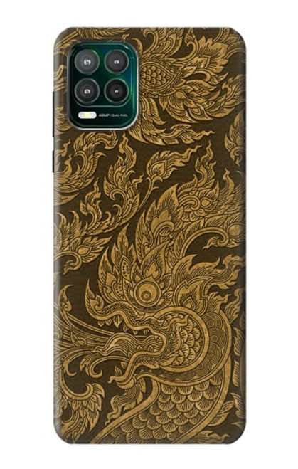 W3382 Art de la peinture thaïlandaise Naga Etui Coque Housse et Flip Housse Cuir pour Motorola Moto G Stylus 5G