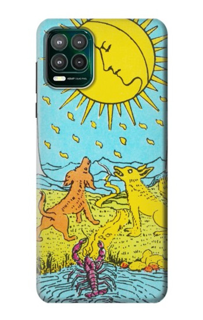 W3435 Carte de tarot Lune Etui Coque Housse et Flip Housse Cuir pour Motorola Moto G Stylus 5G