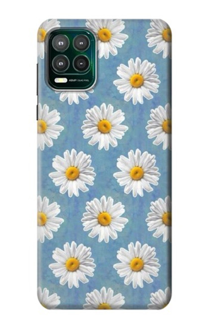 W3454 Marguerite Florale Etui Coque Housse et Flip Housse Cuir pour Motorola Moto G Stylus 5G